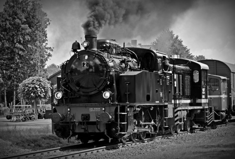 high-angle-view-of-train-on-railroad-tracks-258393